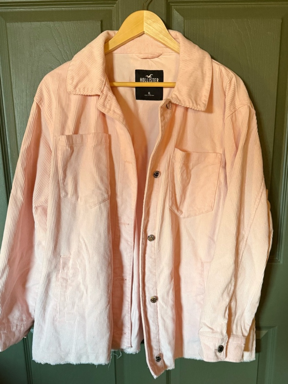 Hollister Light Pink Corduroy Button-Front Jacket